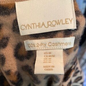 Cynthia Rowley Brown Leopard Cashmere Sweater